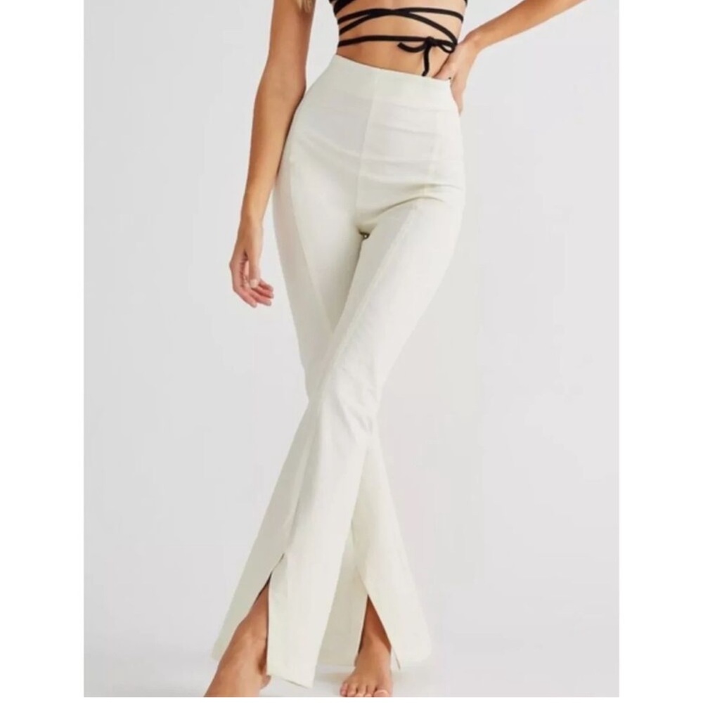 Free People Real Deal Slit Pants Size Large Ivory